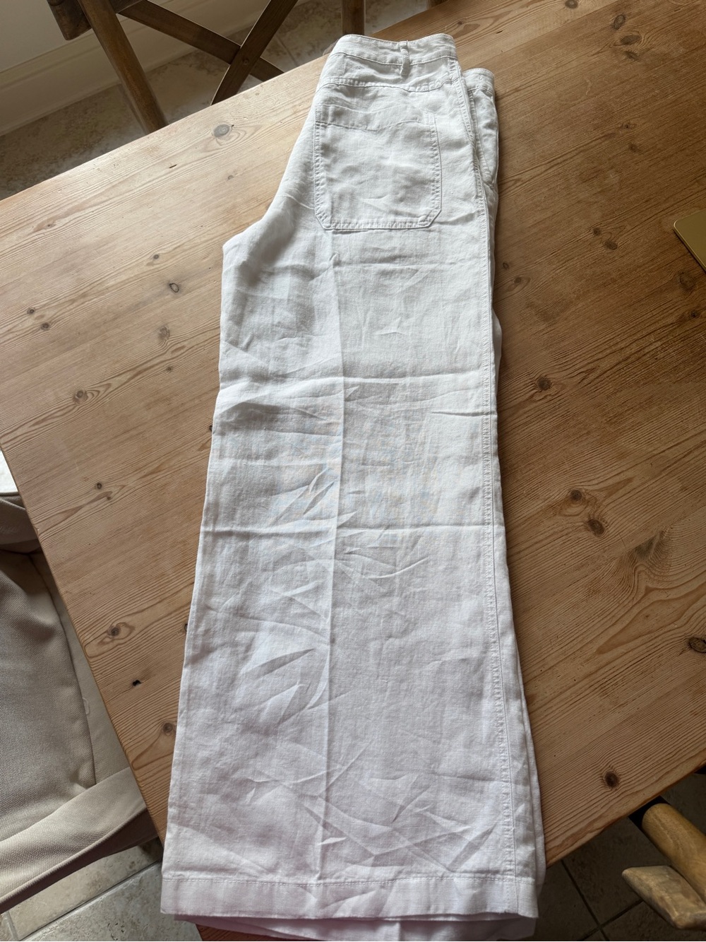 Madewell- White Wide-Leg Linen Pants